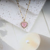 Gold Chain Pink Heart Stone Necklace