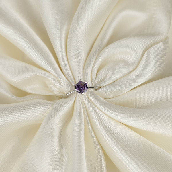 Crystal Natural Amethyst Gemstone Adjustable Ring