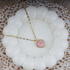 Gold Chain Pink Heart Stone Necklace