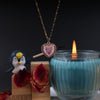 Gold Chain Pink Heart Stone Necklace