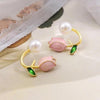 Floral and Pearl Earrings