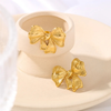 Anti tarnish gold small bow earrings