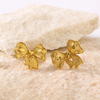 Anti tarnish gold small bow earrings