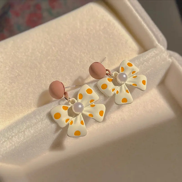 Little Bow Peach Drop earring