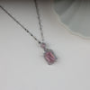 Silver-Plated Cubic Geometric Pendant With Chain