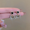 Black Heart Bow Tie Earrings