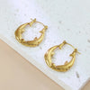 Anti Tarnish Gold Double Dolphin Hoop Earring