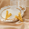 Anti tarnish gold heart stud earrings