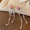 Elegant pink flower earrings