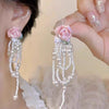 Elegant pink flower earrings