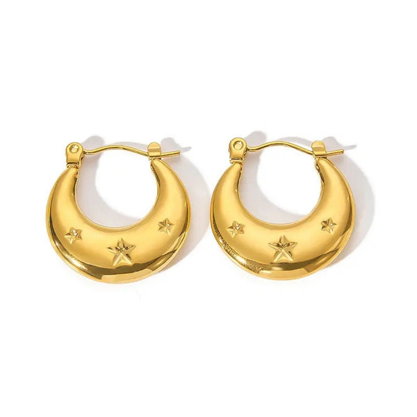 Anti tarnish golden mini stars earrings