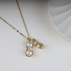 Golden Peanut Pearl Pendant Necklace