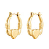 Anti tarnish Heart Shaped Geometric gold earrings