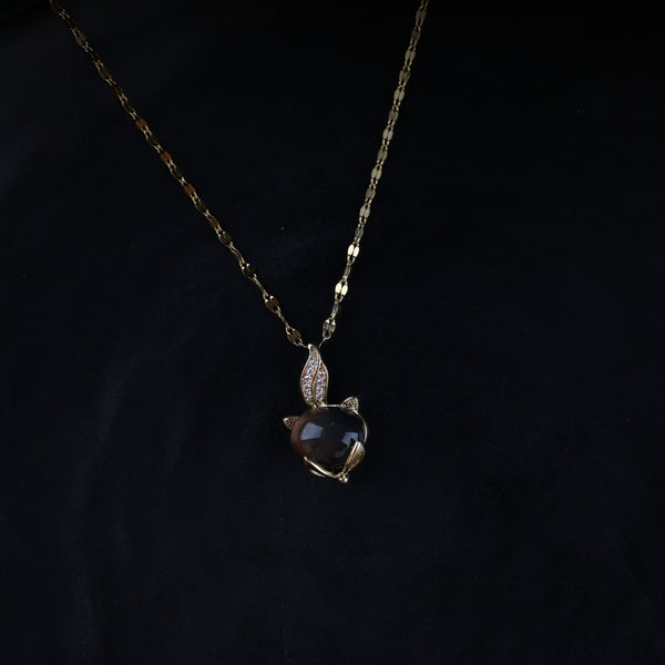 Black Glossy Claw Drop Necklace