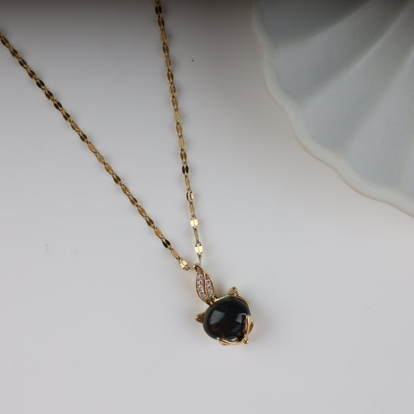 Black Glossy Claw Drop Necklace