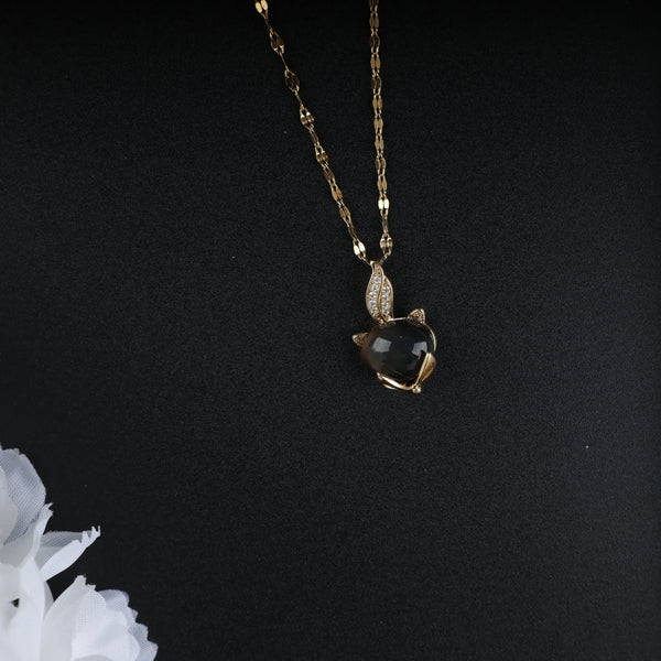 Black Glossy Claw Drop Necklace