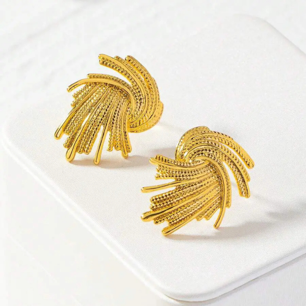 Anti tarnish gold plated earrings