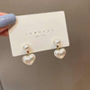 Tiny Hearts Pearl Earrings