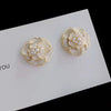 Camellia flower shaped pearl earrings