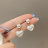 Tiny Hearts Pearl Earrings