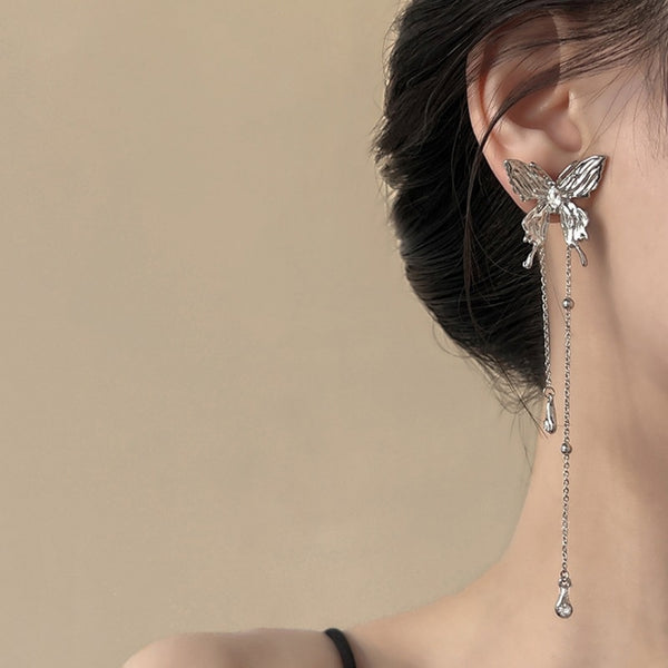 Fairy Silver Long Chain Butterfly