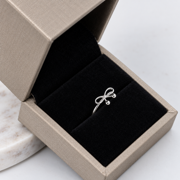 S925 Silver Elegant Bow Adjustable Ring