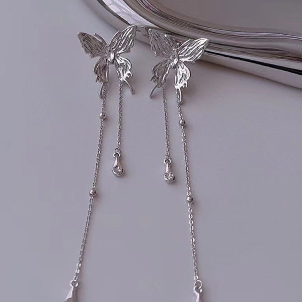 Fairy Silver Long Chain Butterfly