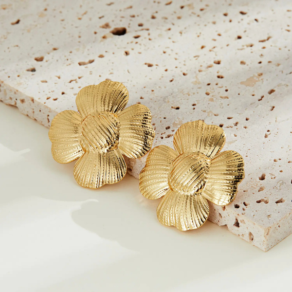 Anti Tarnish Flowers Leaf Earrings