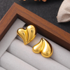 Anti tarnish love gold earrings