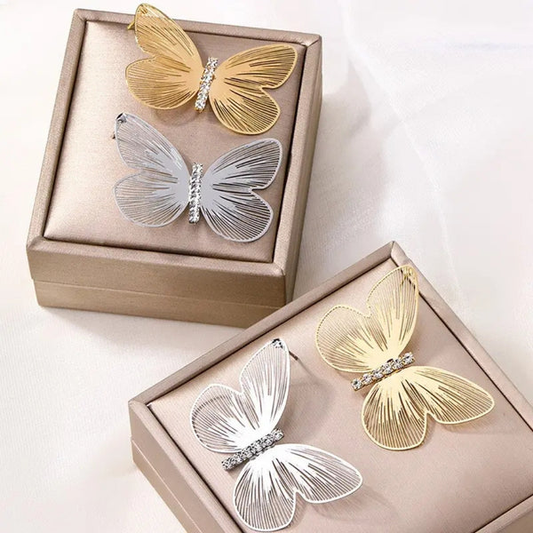 Elegant Big Butterfly Zircon Stud Earring