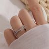 Luxury Double Row Silver Ring