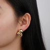 Anti tarnish love gold earrings