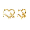 Anti Tarnish Heart With Butterfly Hoop Earring