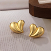 Anti tarnish love gold earrings