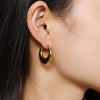 Anti tarnish simple golden earrings