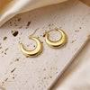 Anti tarnish simple golden earrings