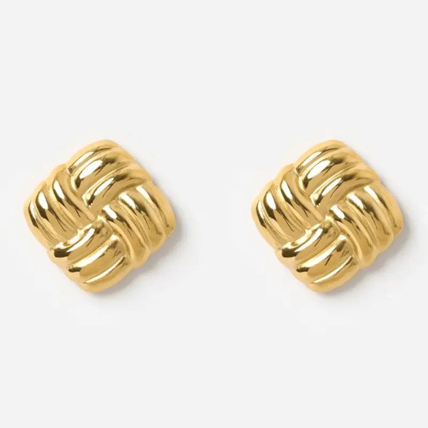 Anti tarnish three layer earrings