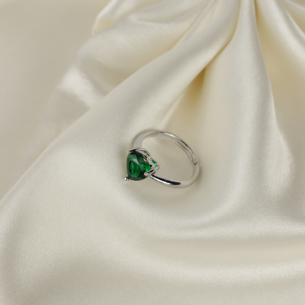 Natural Green Tourmaline Gemstone Ring