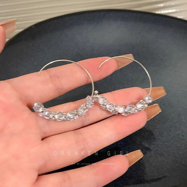 Zircon hoop earrings