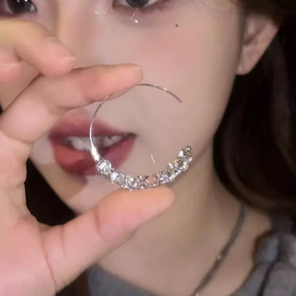 Zircon hoop earrings