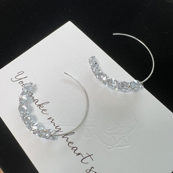 Zircon hoop earrings