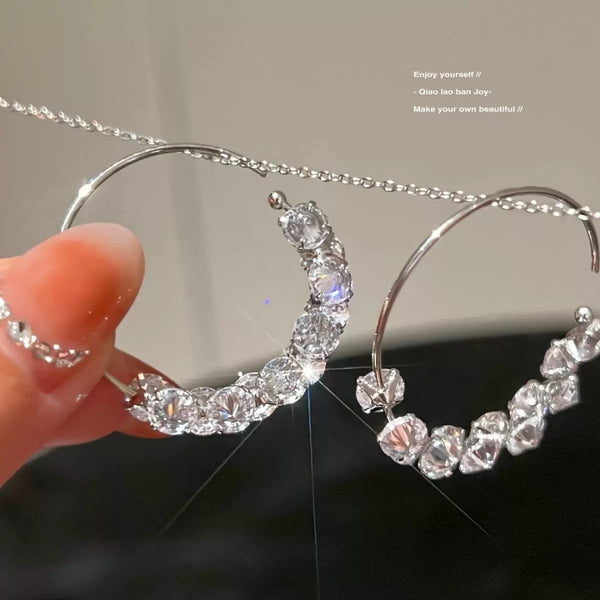 Zircon hoop earrings