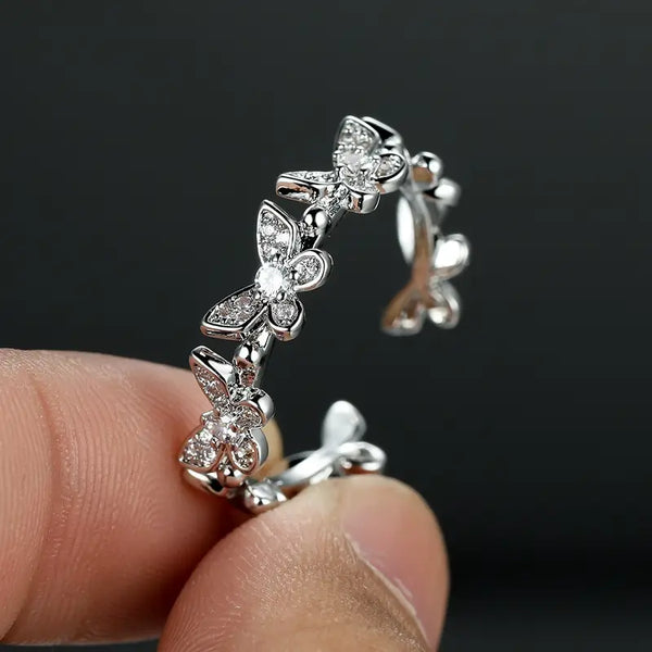 Queen Butterfly Zircon Ring