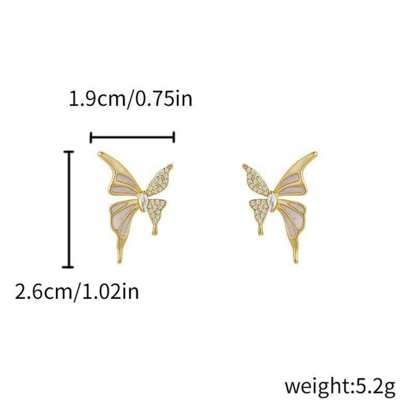 Sparkling Butterfly Stud Earrings