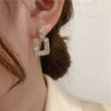 Shiny Crystal Geometric Drop Earrings