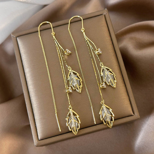 Gold leaf earrings