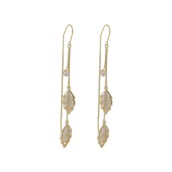 Gold leaf earrings