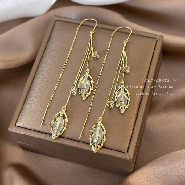 Gold leaf earrings