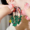 Green beading earrings