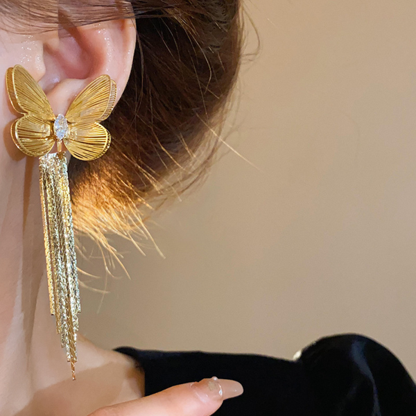 Radiant Golden Butterfly Earring